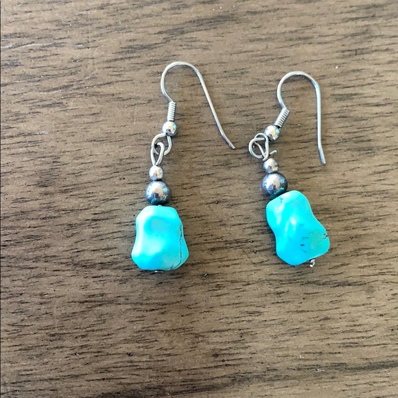 Turquoise Drop Earrings - Picture 1 of 2